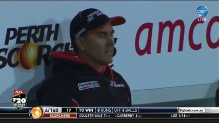 Nail biting Final Over Thriller - Brett LEE Career final over in BBL | On a Hattrick