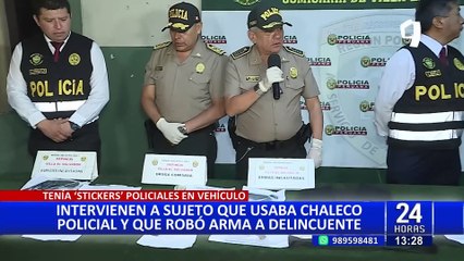 Cae alias "Pituco": Sujeto usaba chaleco de la PNP y robó arma de fuego a delincuente