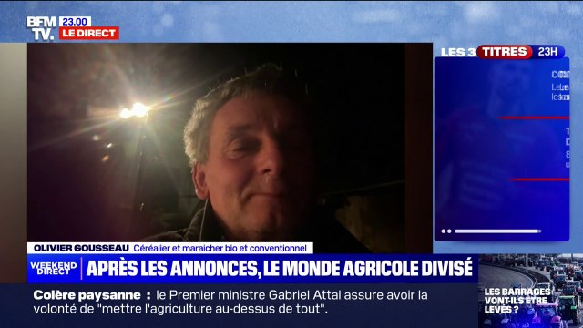 Annonces de Gabriel Attal: C'est un technocrate qui parle avec une langue de bois , juge Olivier Gousseau (céréalier et maraîcher)