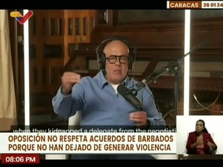 Pdte de la AN. Jorge Rodríguez: La oposición no respeta los acuerdos firmados en Barbados