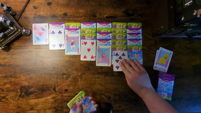 ASMR | Playing Solitaire ASMR | Lisa Frank Playing Cards | No Talking