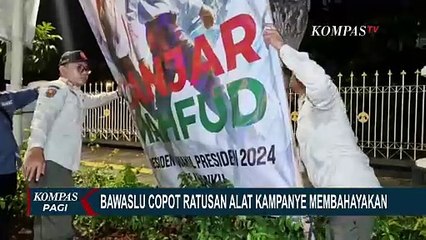 Bawaslu-Satpol PP Copot Ratusan APK di Sepanjang Jalan Salemba Raya, Dari JPO Hingga Fly Over