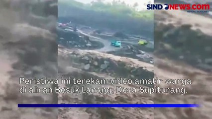 Truk Tambang Terjebak Banjir Lahar Hujan Gunung Semeru