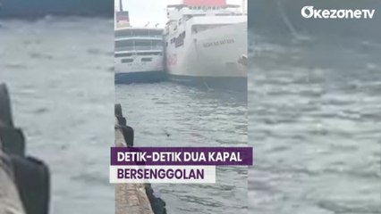 Detik-Detik Dua Kapal Bersenggolan di Pelabuhan Nusantara Parepare