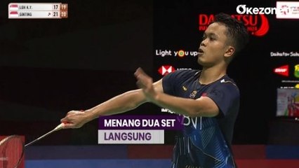Highlight Indonesia Masters 2024 : Gebuk Loh Kean Yew, Anthony Ginting Tantang Wakil Kanada di Semifinal