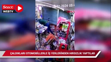 Çaldıkları otomobillerle iş yerlerinden hırsızlık yaptılar