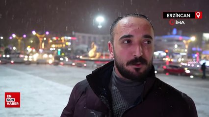 Erzincan’da kar yağışı vatandaşları sevindirdi