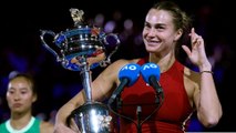 Sabalenka 'speechless' after retaining Australian Open trophy