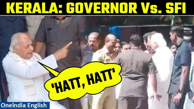 WATCH: Kerala Governor Arif Mohammed Khan confronts SFI activists holding black flag | Oneindia News