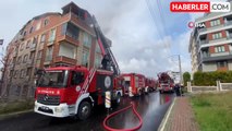 Dubleks daire alev alev yandı: Bina tahliye edildi
