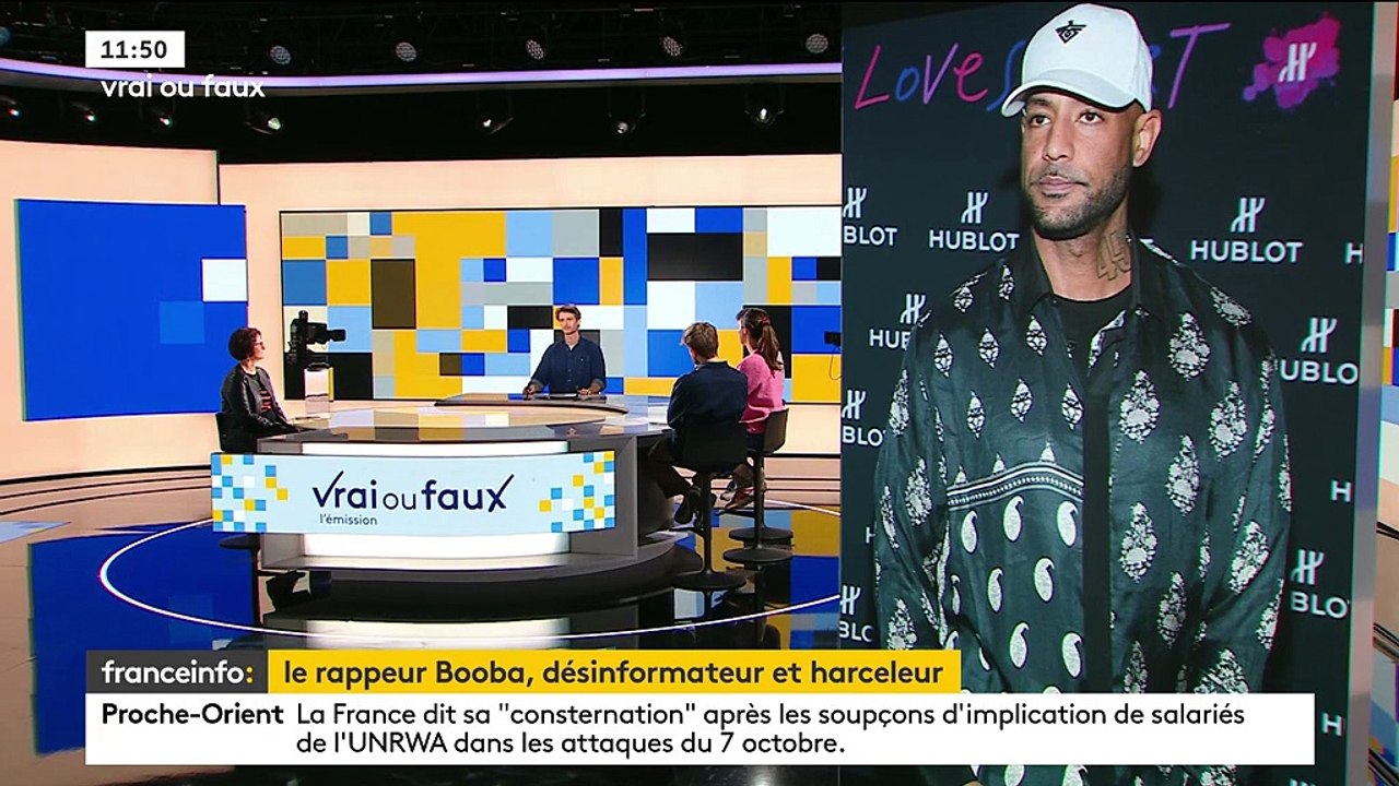 Le portrait du rappeur Booba diffusé dans l'émission "Vrai ou faux" présentée par Julien Pain sur franceinfo