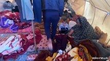 Le tende per sfollati palestinesi allagate a Rafah
