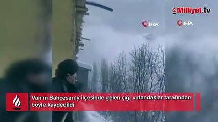 Bahçesaray ilçesinde çığ böyle geldi