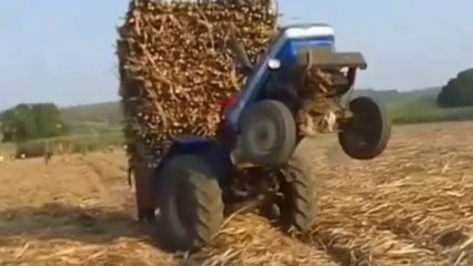 Sugarcane tractor load | load sugarcane heavy tractor