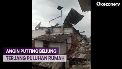 Angin Puting Beliung Terjang Puluhan Rumah di Sukabumi, Jawa Barat