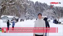 Kar yağdı tatilciler resmen akın etti! Kar kalınlığı 50 santimetreye ulaştı