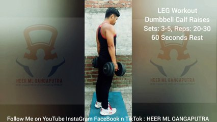 ❌ DUMBBELL CALF RAISES ✔️ Best LEGS Exercise #heermlgangaputra #naturalbodybuilding