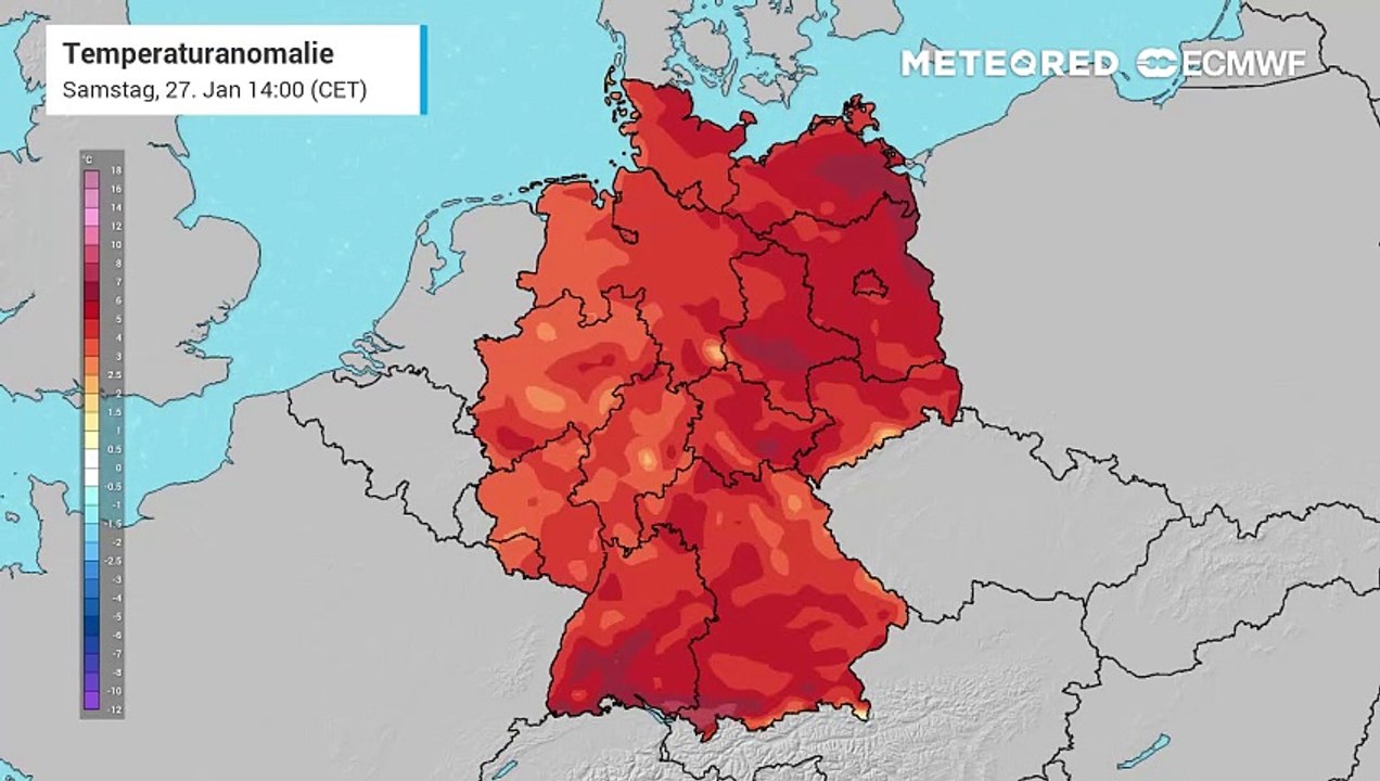 Besonders tagsüber ist es weiterhin deutlich zu warm für die Jahreszeit!