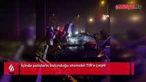 Polislerin içinde bulunduğu otomobil TIR'a çarptı