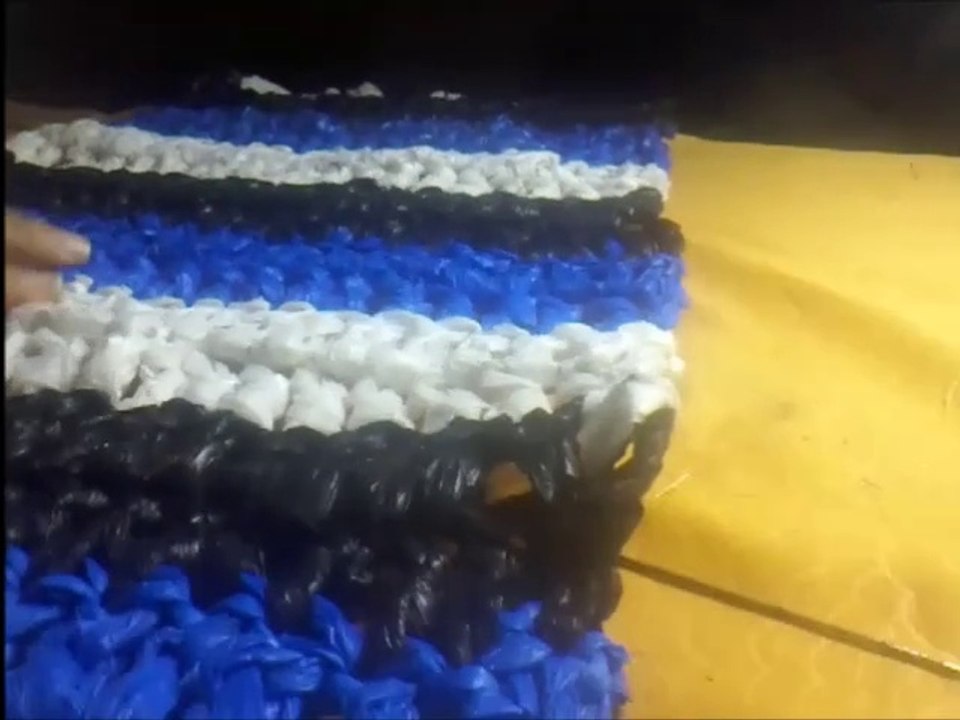 Beautiful carpet in plastic bags سجادة جميلة  بالاكياس البلاستيك
