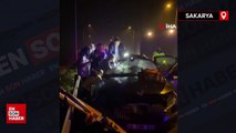 Sakarya'da içinde polislerin bulunduğu otomobil tıra çarptı