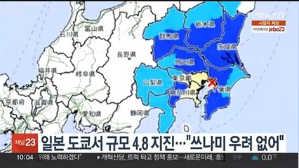 일본 도쿄서 규모 4.8 지진…"쓰나미 우려 없어"