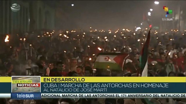 Cuba conmemora aniversario 171 del natalicio de José Martí con reedición de la Marcha de las Antorchas