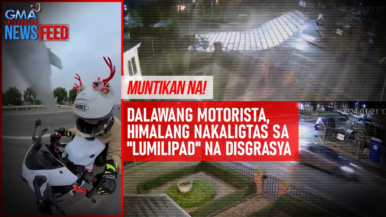 Dalawang motorista, himalang nakaligtas sa "lumilipad" na disgrasya | GMA Integrated Newsfeed
