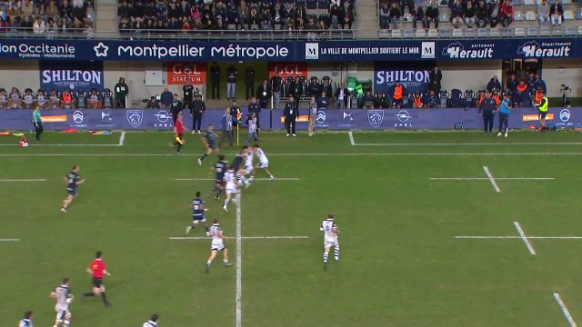 TOP 14 - Essai de Arthur VINCENT (MHR) - Montpellier Hérault Rugby - Section Paloise