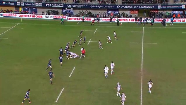 TOP 14 - Essai de Mehdi TLILI (SP) - Montpellier Hérault Rugby - Section Paloise