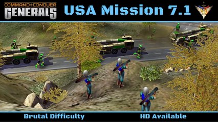 How to Beat C&C Generals USA Final Mission 7: Last Call Pt 1/2 - Brutal - HD
