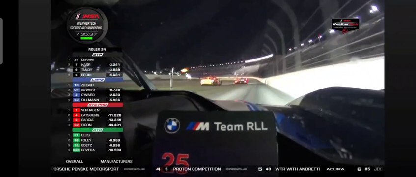 IMSA 2024 24H Daytona Race Derani Tandy Yelloly Ellis Onboards Night