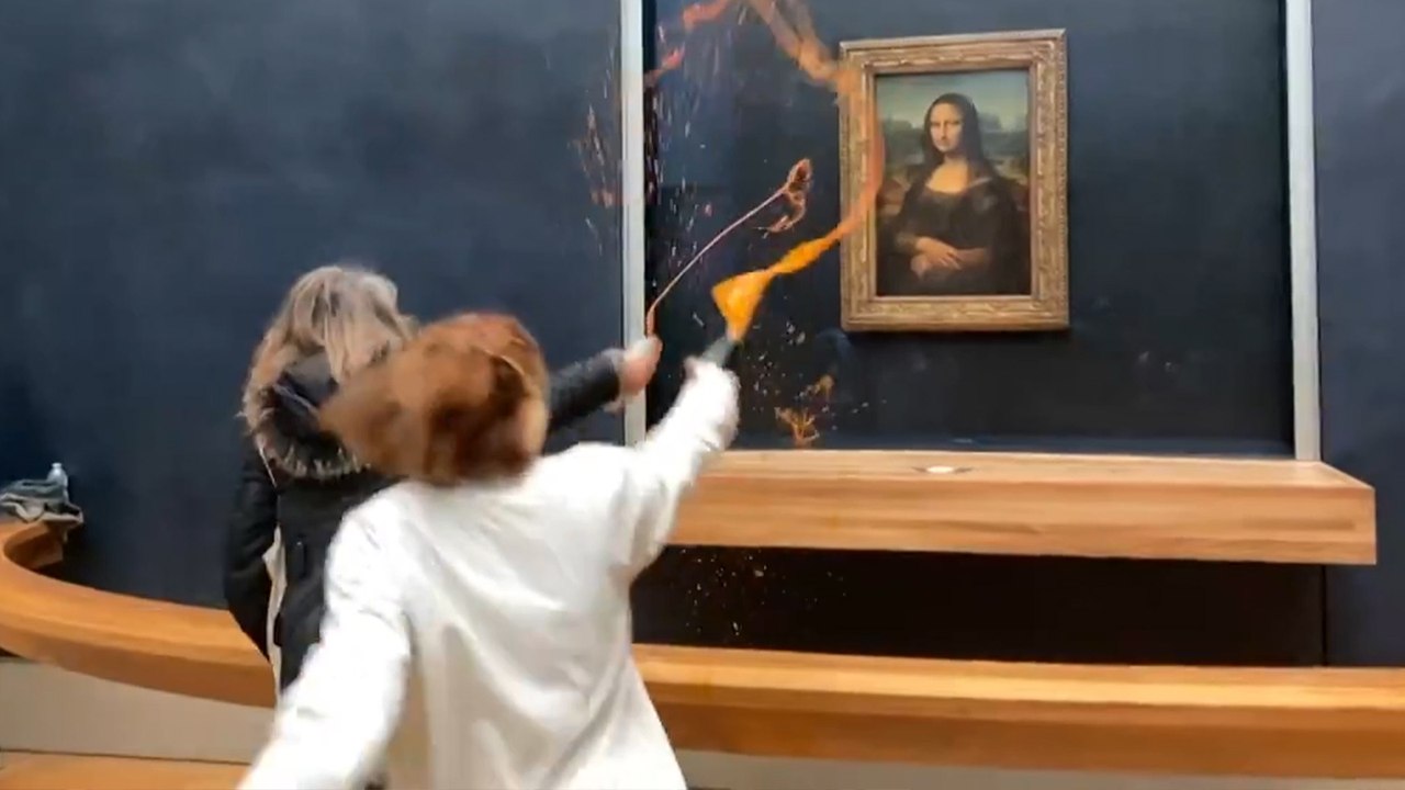 Dünyanın en ünlü tablolarından biri olan Mona Lisa'ya çorbalı saldırı