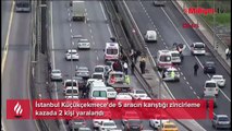 5 aracın karıştığı zincirleme kaza! Trafik yoğunluğu yaşandı