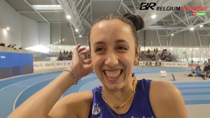 La réaction d'Emeline Cleymans, 3e du 60m haies aux LBFA indoor