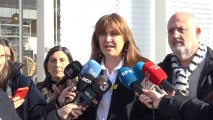 Laura Borrás, en declaraciones a los periodistas en Igualada (Barcelona).