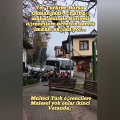 Suriye öğrencilere okul servisi