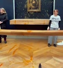 Activistas climáticas arrojan sopa sobre cristal de la 'Mona Lisa' en el Louvre