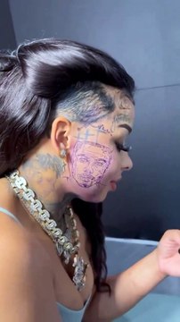 Chrisean Rock gets a tattoo of Blueface on her face