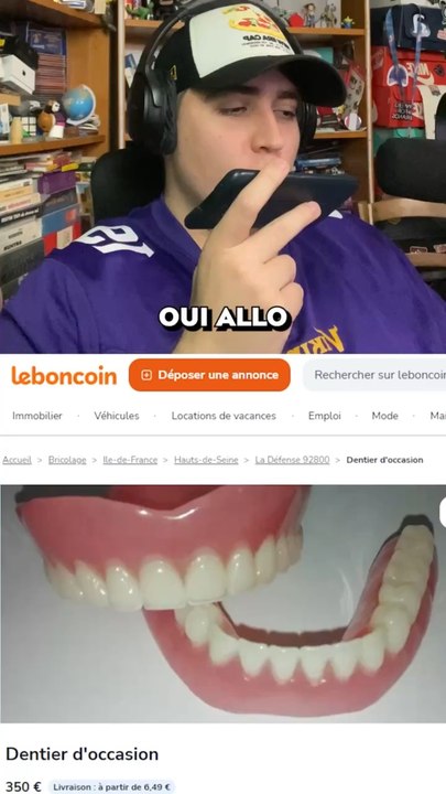 Il vend un dentier d’occasion 