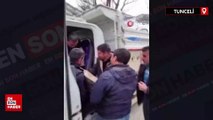 Tunceli’de dağdan kopan kaya araç sürücüsünü yaraladı