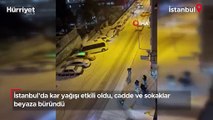 İstanbul’da kar yağışı etkili oldu, cadde ve sokaklar beyaza büründü