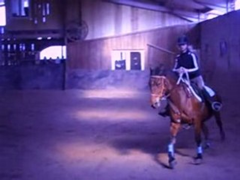 Moi et Krakotte sur un parcour de saut