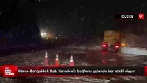 Düzce-Zonguldak Batı Karadeniz bağlantı yolunda kar etkili oluyor