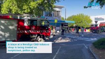 Two shops damaged in 'suspicious' Bendigo tobacco store blaze