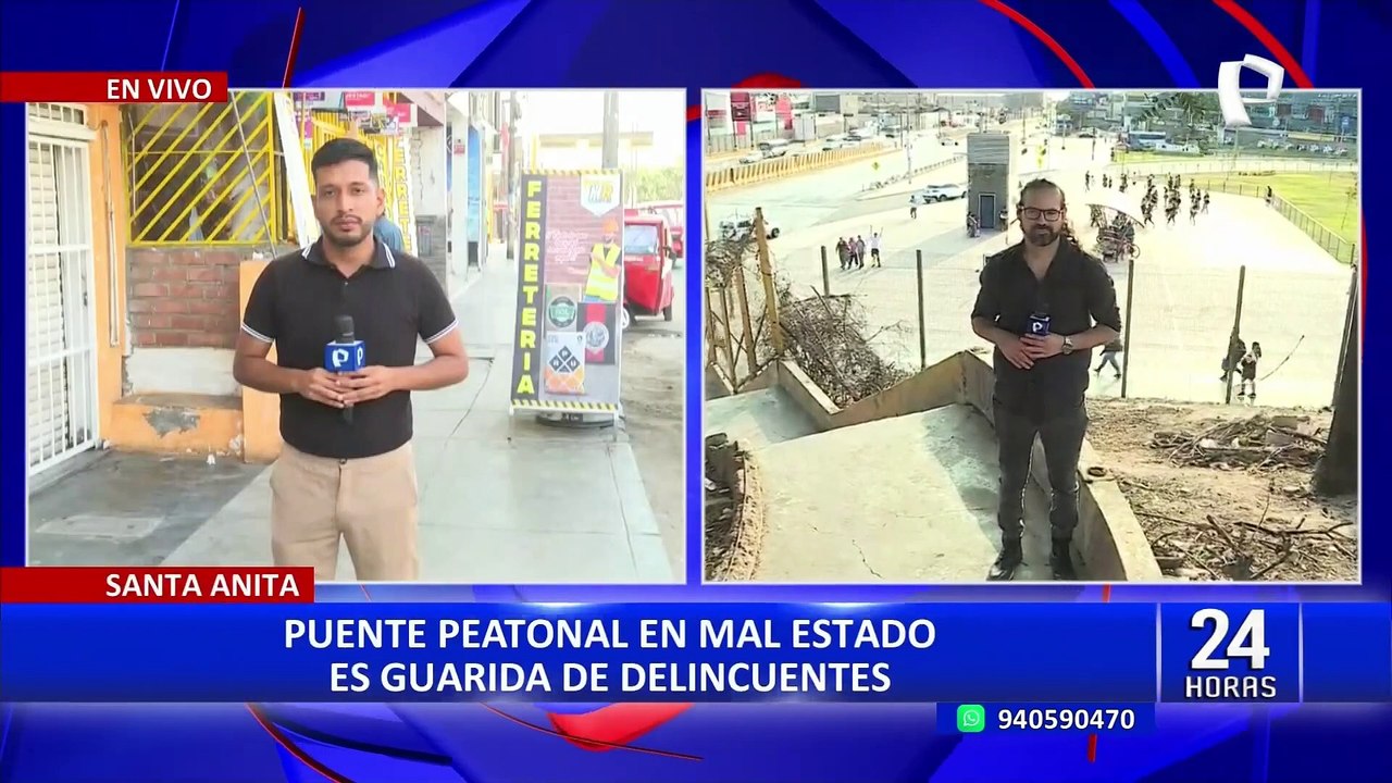 Puente peatonal en mal estado es guarida de delincuentes en Santa Anita