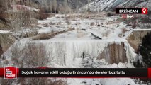 Soğuk havanın etkili olduğu Erzincan’da dereler buz tuttu