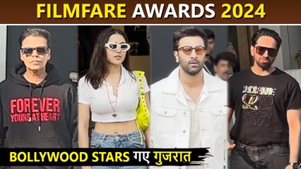 Filmfare Awards 2024: Ranbir, Sara, Karan, Ayushmann At Mumbai Airport Leave For Gujarat