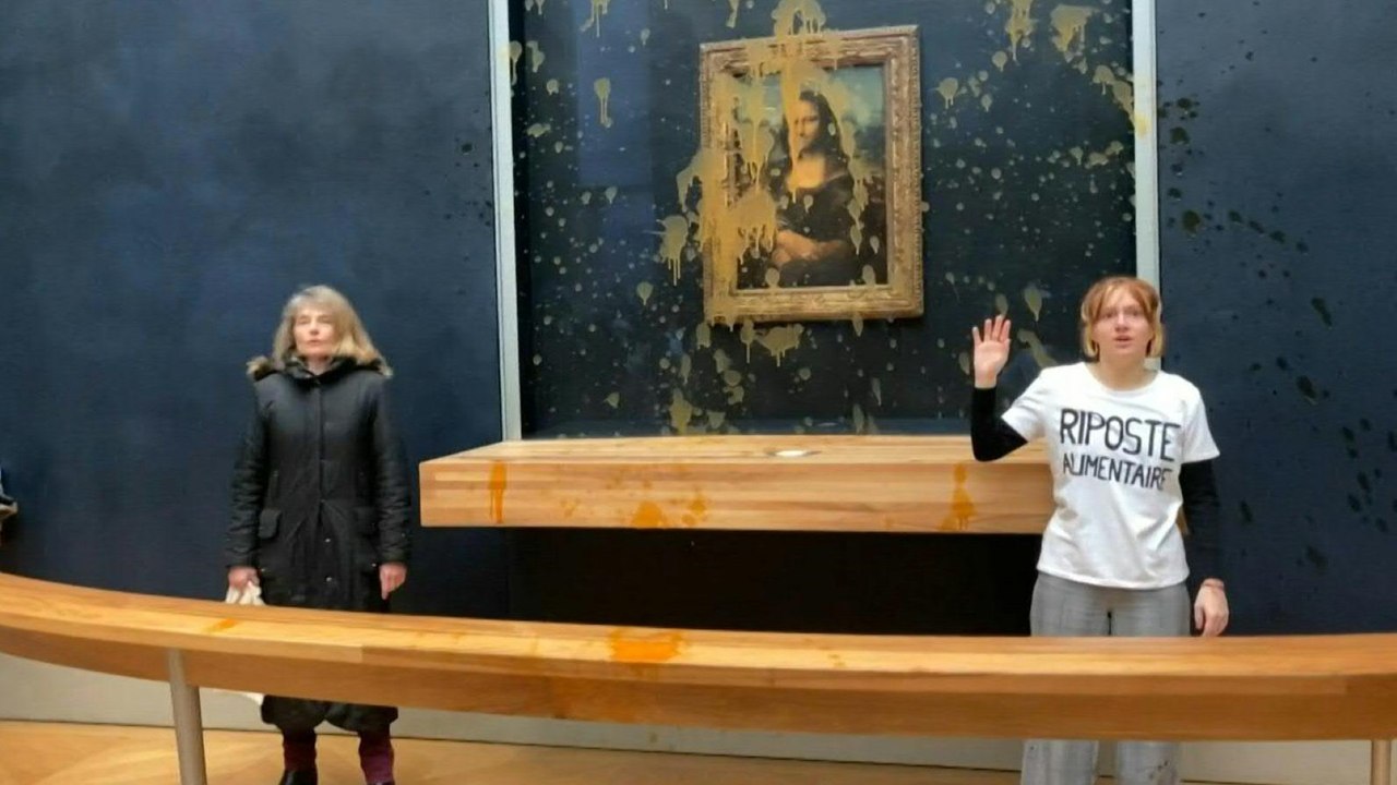 Klimaaktivisten schütten Suppe auf Mona Lisa