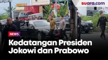 Kedatangan Presiden Jokowi dan Menhan Prabowo Satu Mobil